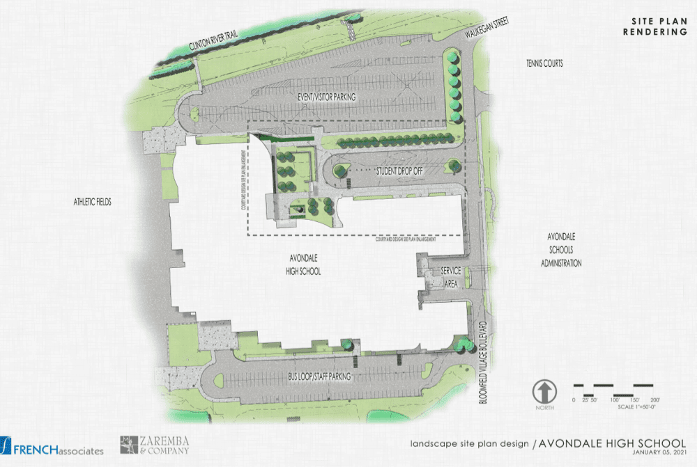 High school parking lot plans