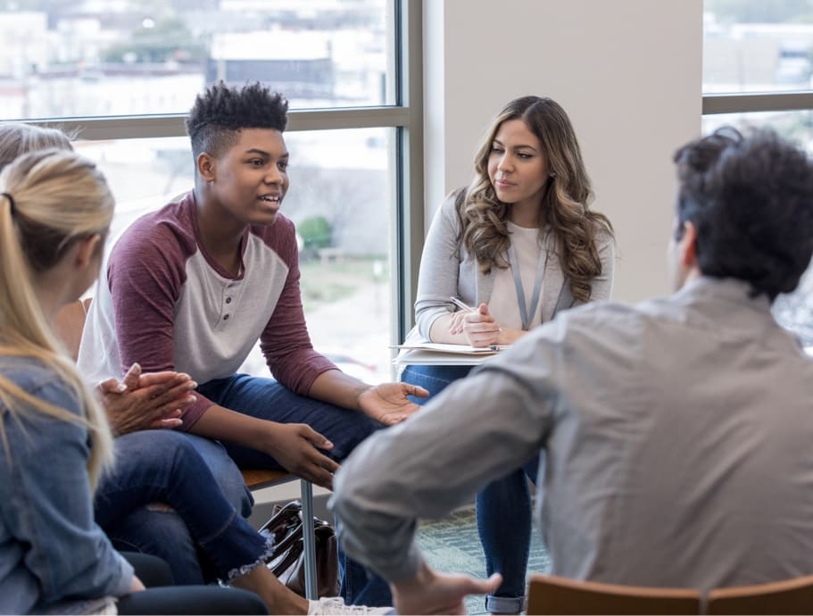 Students in a meeting